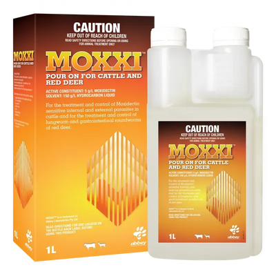 Moxxi Pour On For Cattle And Red Deer 1L *Spec Ord* Moxxi