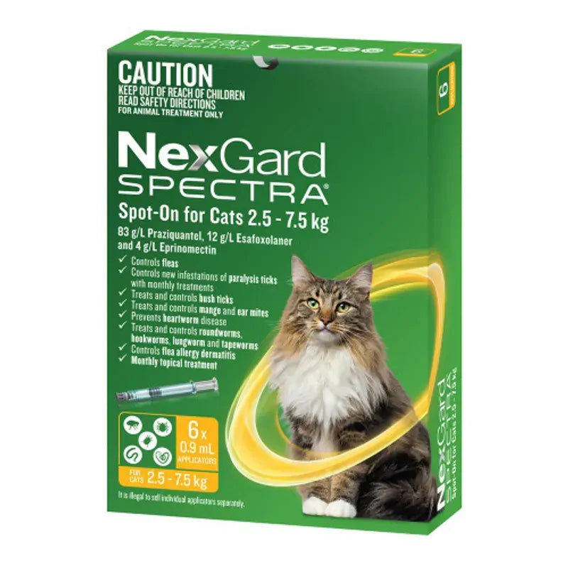 Nexgard Spectra Spot-On For Cats 2.5 - 7.5 Kg 6'S