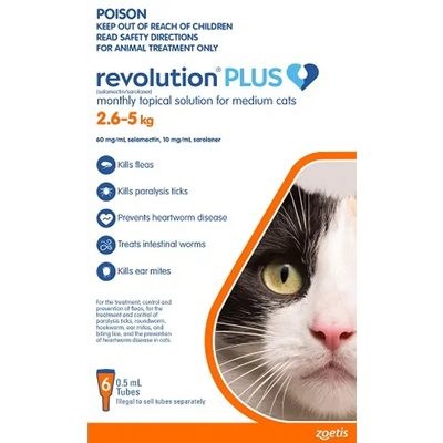 Revolution Cat Plus Medium Cat 6Pk 2.5-5Kg Revolution