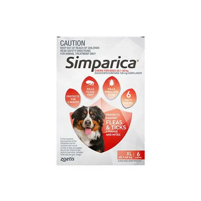 Simparica Extra Large 40.1-60Kg 6S Red