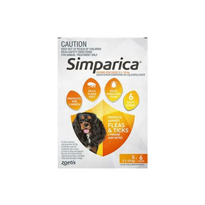 Simparica Small 5.1-10Kg 6S Orange Simparica