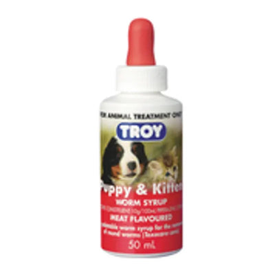 Troy Puppy & Kitten Worm Syrup 50Ml Troy