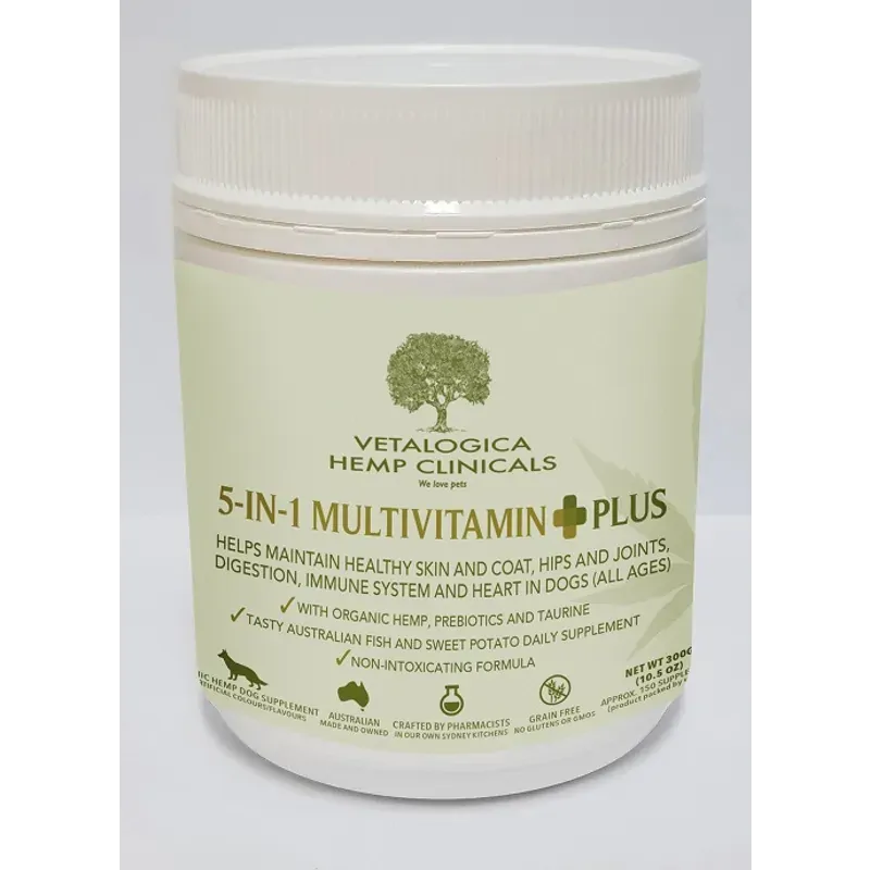 Vetalogica Hemp Clinicals 5In1 Multi Plus Dog Supp 300G Vetalogica