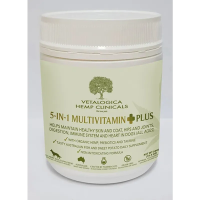 Vetalogica Hemp Clinicals 5In1 Multi Plus Dog Supp 300G Vetalogica