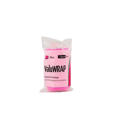 Valuwrap Cohesive Bandage 10Cm Pink Value Plus