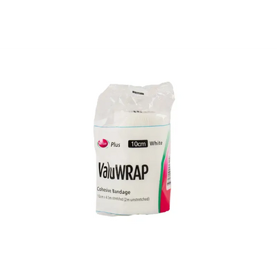 Valuwrap Cohesive Bandage 10Cm White Value Plus