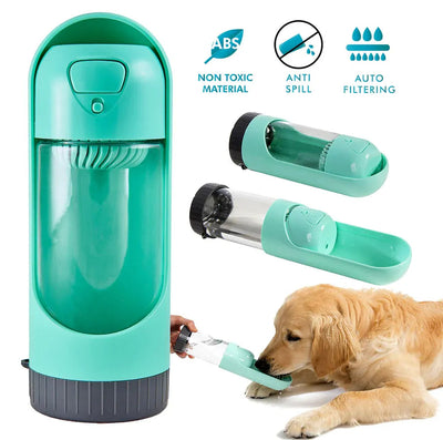 All Fur You Dog Portable Water Bottle Green All Fur You
