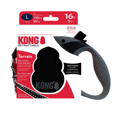 Kong Terrain Retractable Leash Black Large