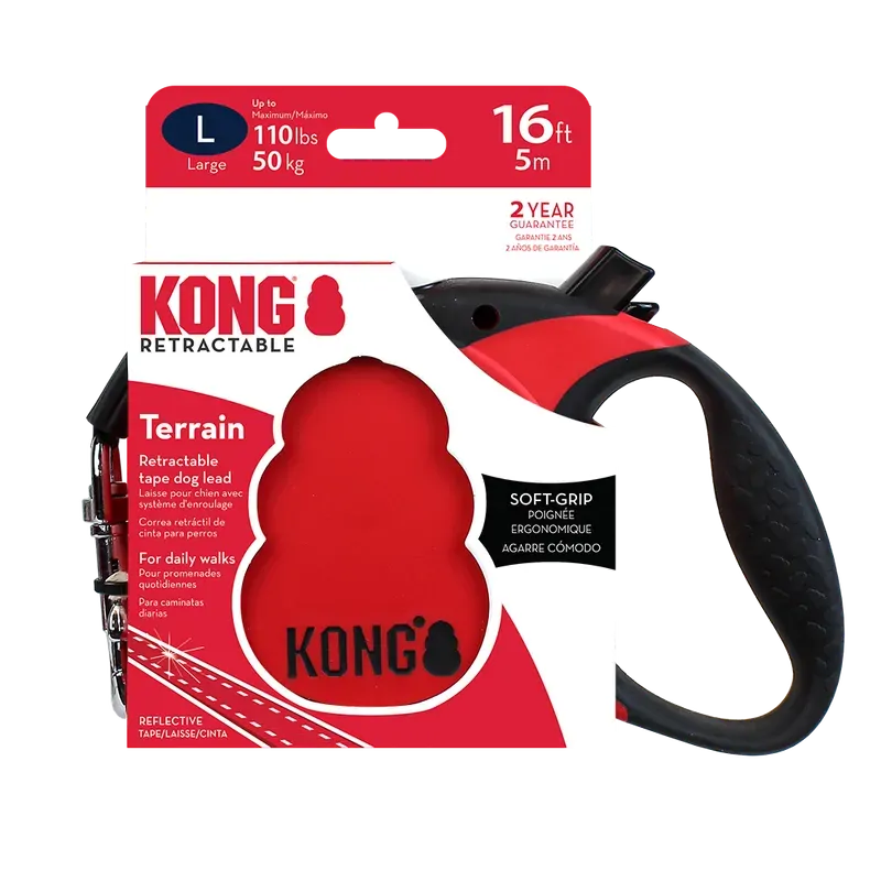 Kong Terrain Retractable Leash Red Large