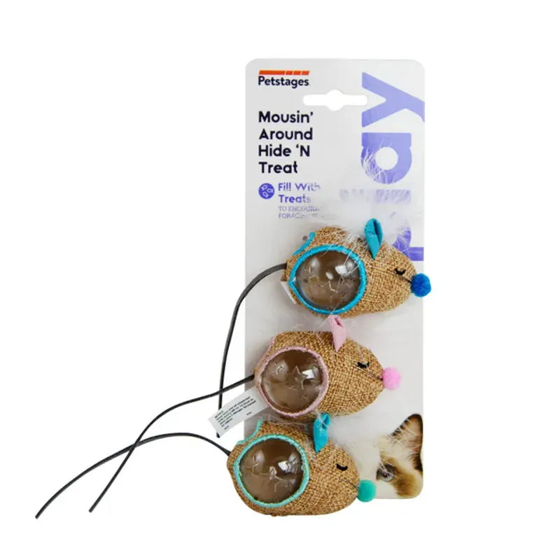Petstages Cat Mousin' Around Hide 'N Treat 3Pk