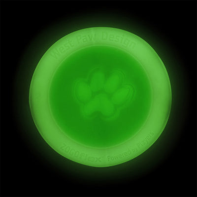 West Paw Zisc Flying Disc Fetch Dog Toy - Large - Glow in the Dark West Paw