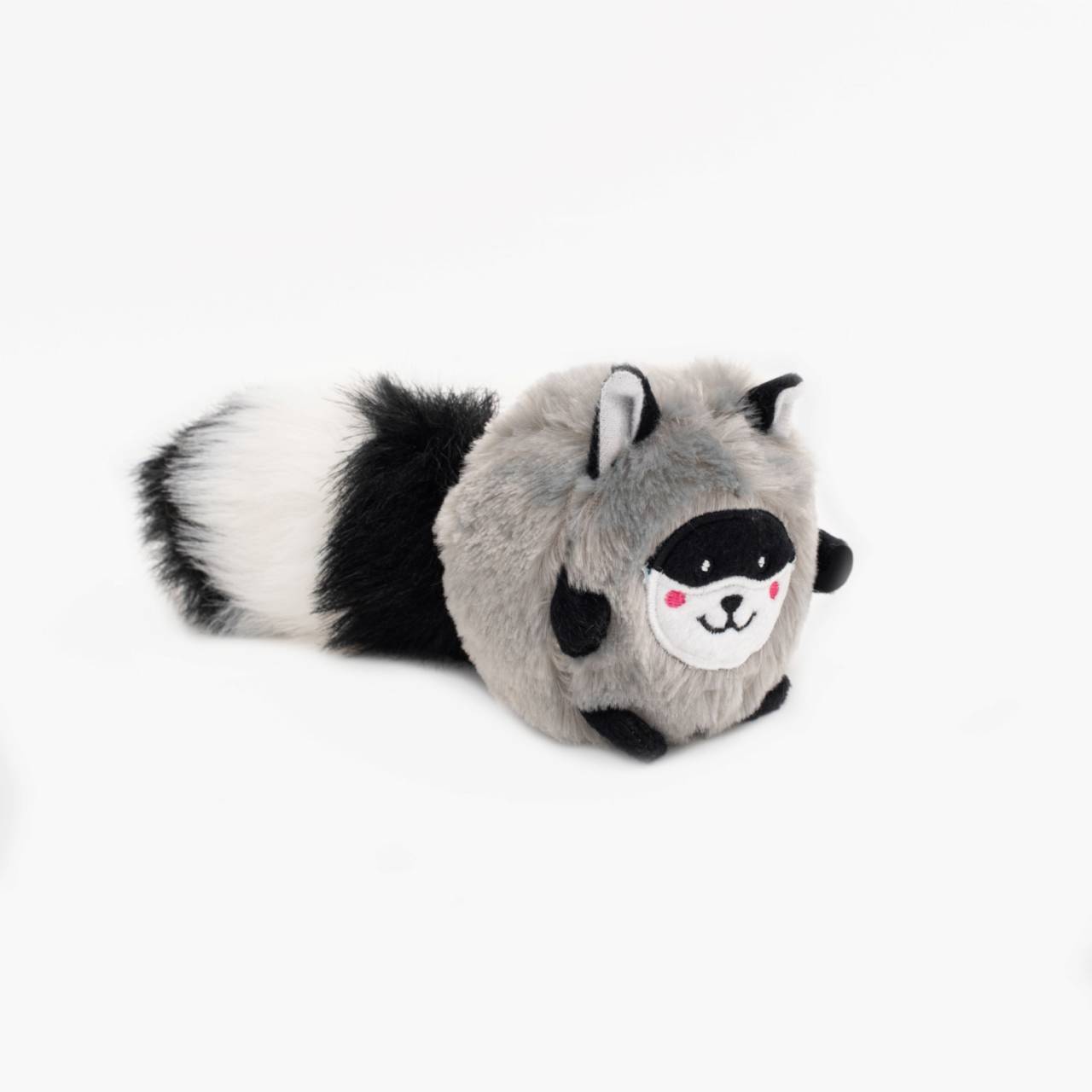 Zippy Paws Bushy Throw Crinkly Plush Fetch Dog Toy - Raccoon Zippy Paws