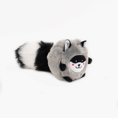 Zippy Paws Bushy Throw Crinkly Plush Fetch Dog Toy - Raccoon Zippy Paws