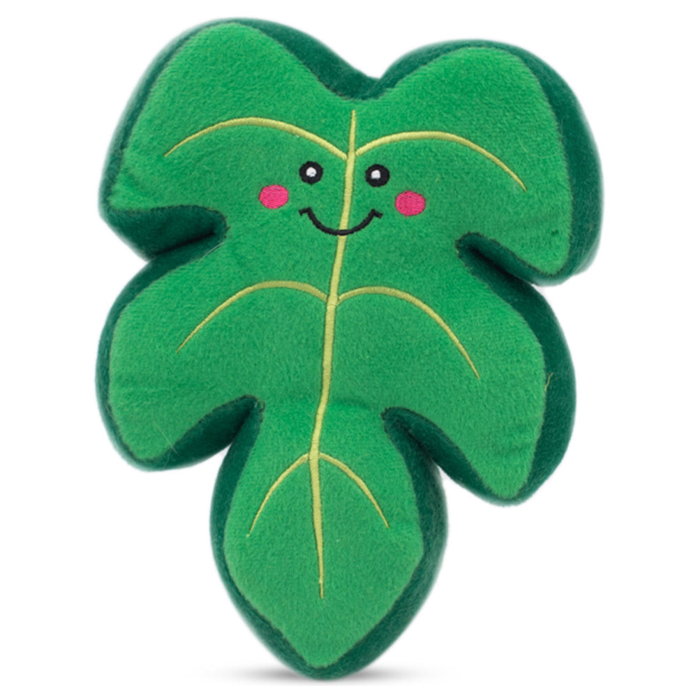 Zippy Paws Squeakie Pattiez Plush Squeaker Dog Toy - Monstera Leaf Zippy Paws
