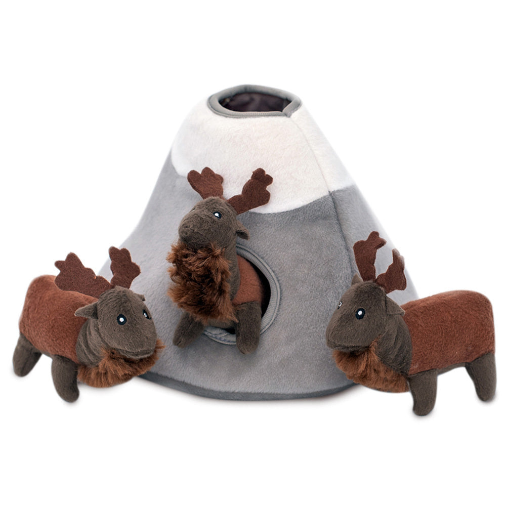 Zippy Paws Zippy Burrow Interactive Dog Toy - Elk Mountain + 3 Deers Zippy Paws