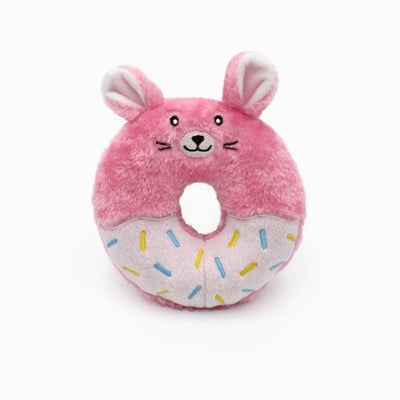 Zippy Paws Donutz Buddies Plush Squeaker Dog Toy - Bunny Zippy Paws