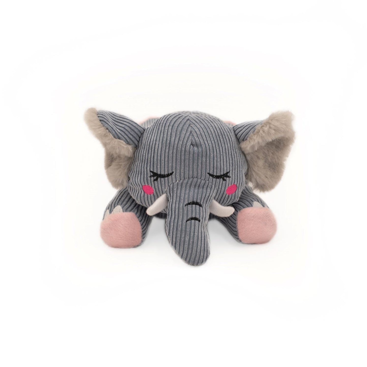 Zippy Paws Snooziez with Silent Shhhqueaker Plush Dog Toy - Elephant Zippy Paws