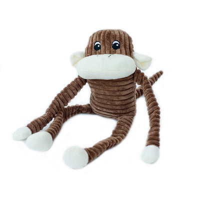Zippy Paws Spencer the Crinkle Monkey Long Leg Plush Dog Toy - Brown - Large Zippy Paws