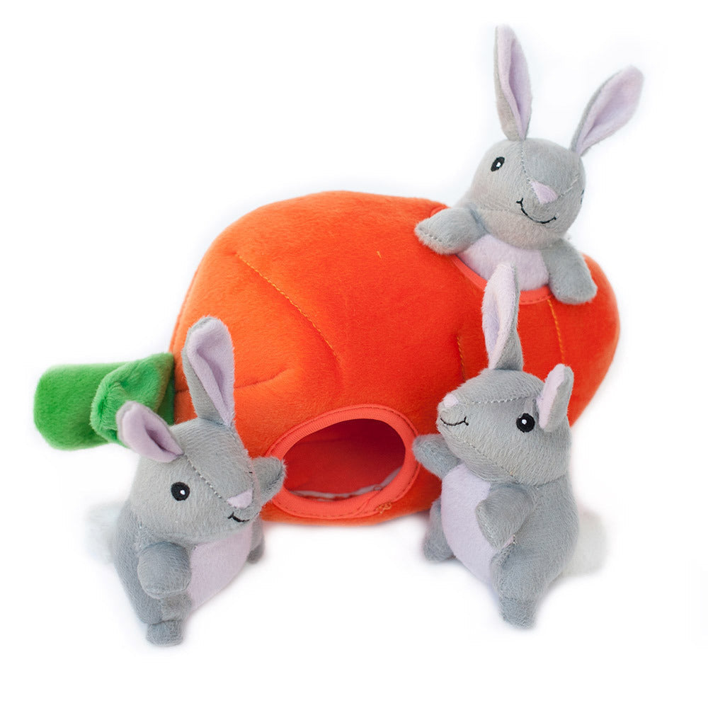 Zippy Paws Interactive Burrow Dog Toy - Bunny 'n Carrot Zippy Paws