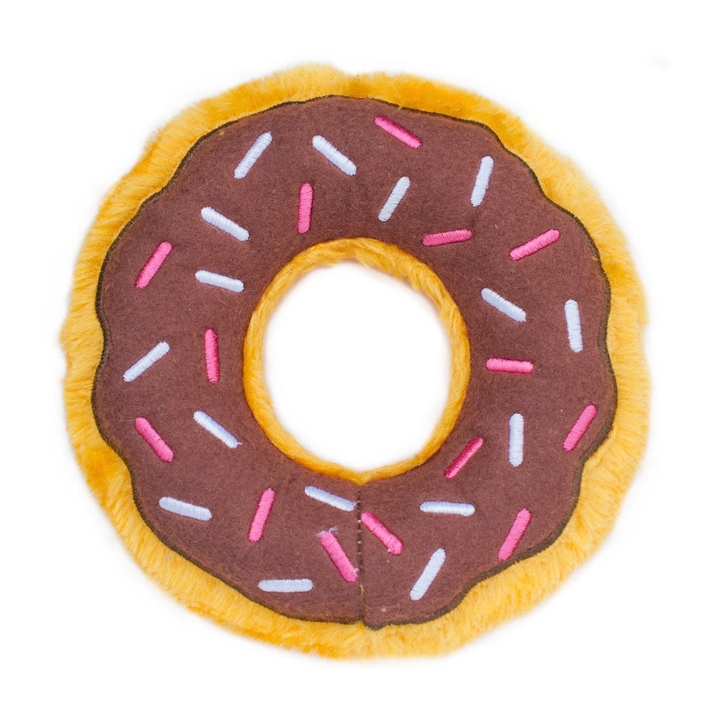 Zippy Paws Donutz Squeaker Dog Toy in a Variety of "Flavours" - Chocolate Zippy Paws