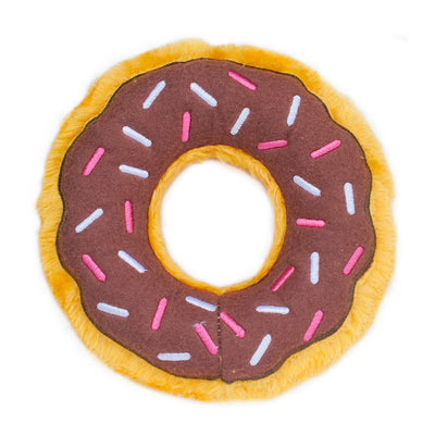 Zippy Paws Donutz Squeaker Dog Toy in a Variety of "Flavours" - Chocolate Zippy Paws