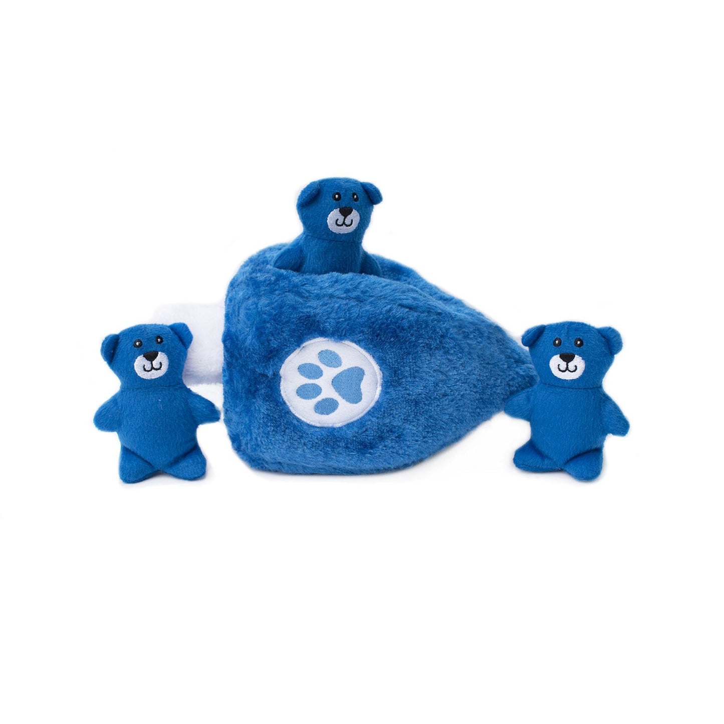 Zippy Paws Hanukkah Burrow Interactive Squeaker Dog Toy - Dreidel Blue Bears Zippy Paws