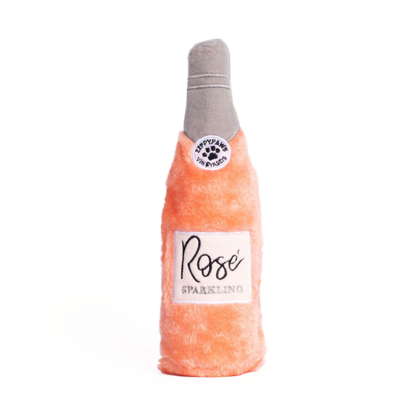 Zippy Paws Happy Hour Crusherz with Replaceable Squeaker Bottle Dog Toy - Rosé Zippy Paws