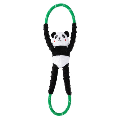 Zippy Paws RopeTugz Squeaker Dog Toy with Rope - Panda Zippy Paws