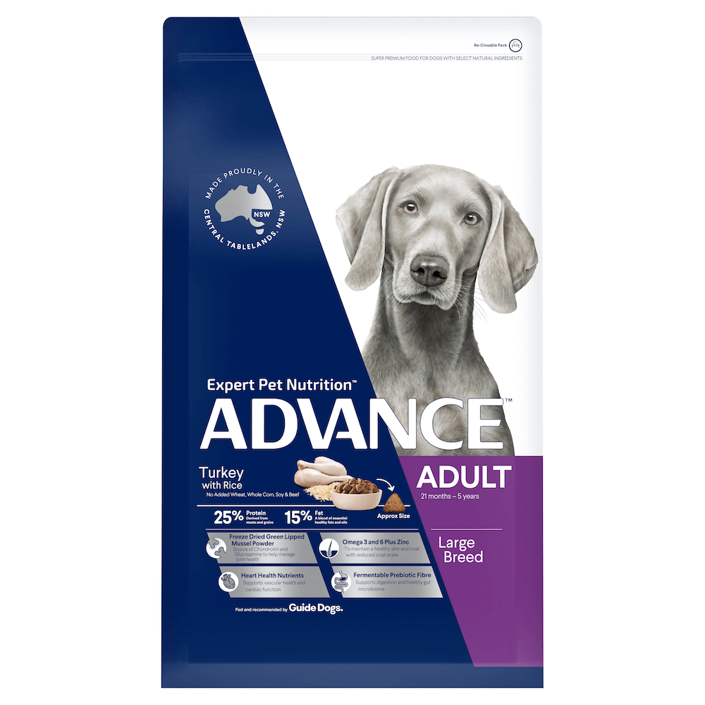 Advance Premium Adult Large Breed Dry Dog Food Turkey & Rice 15kg