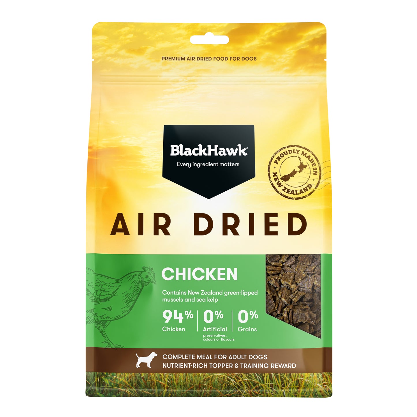 Black Hawk Adult Dog Air Dried Chicken: NZ Chicken, Joint Health Formula