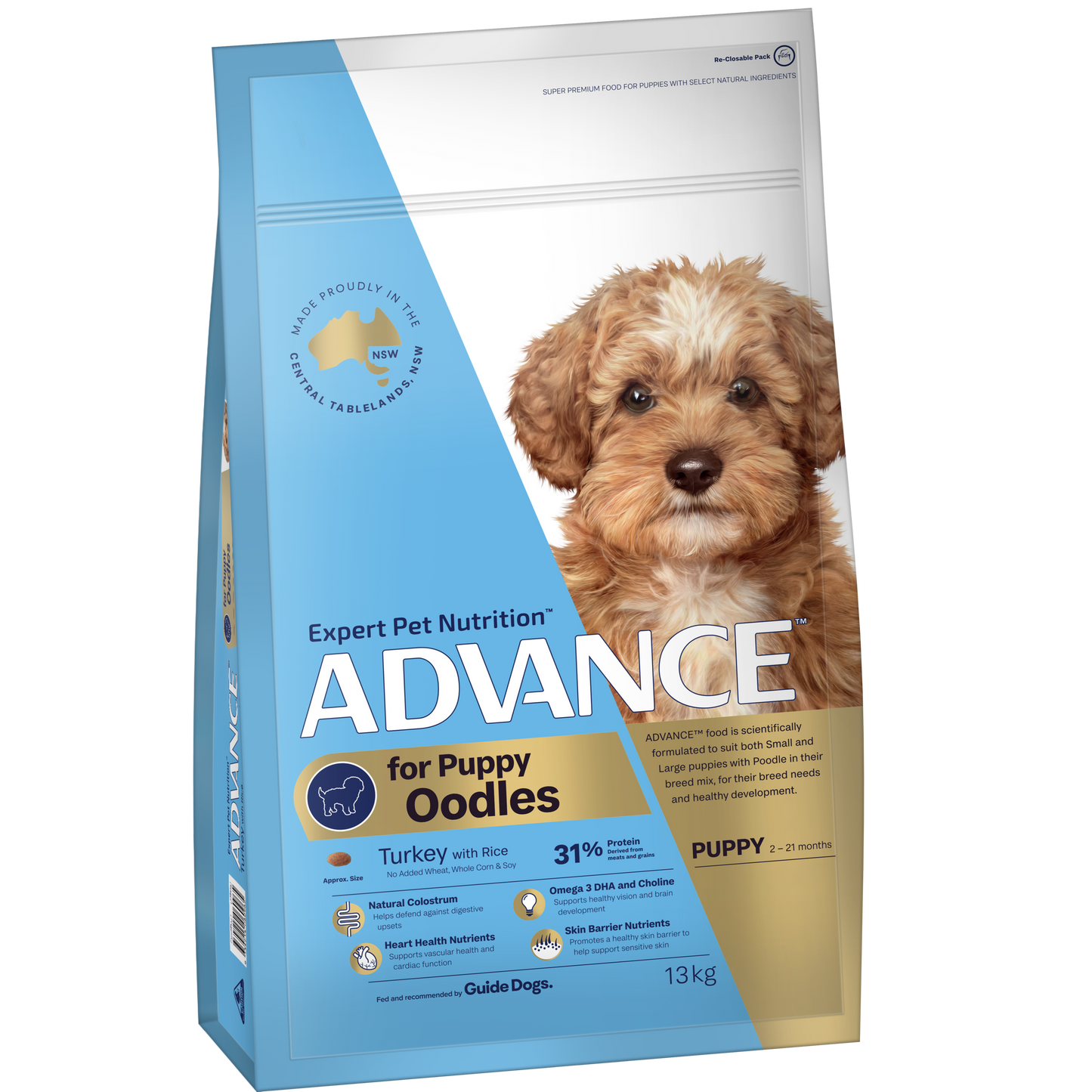 Advance Puppy Oodles Dry Dog Food for Growing Puppies 2.5kg 13kg