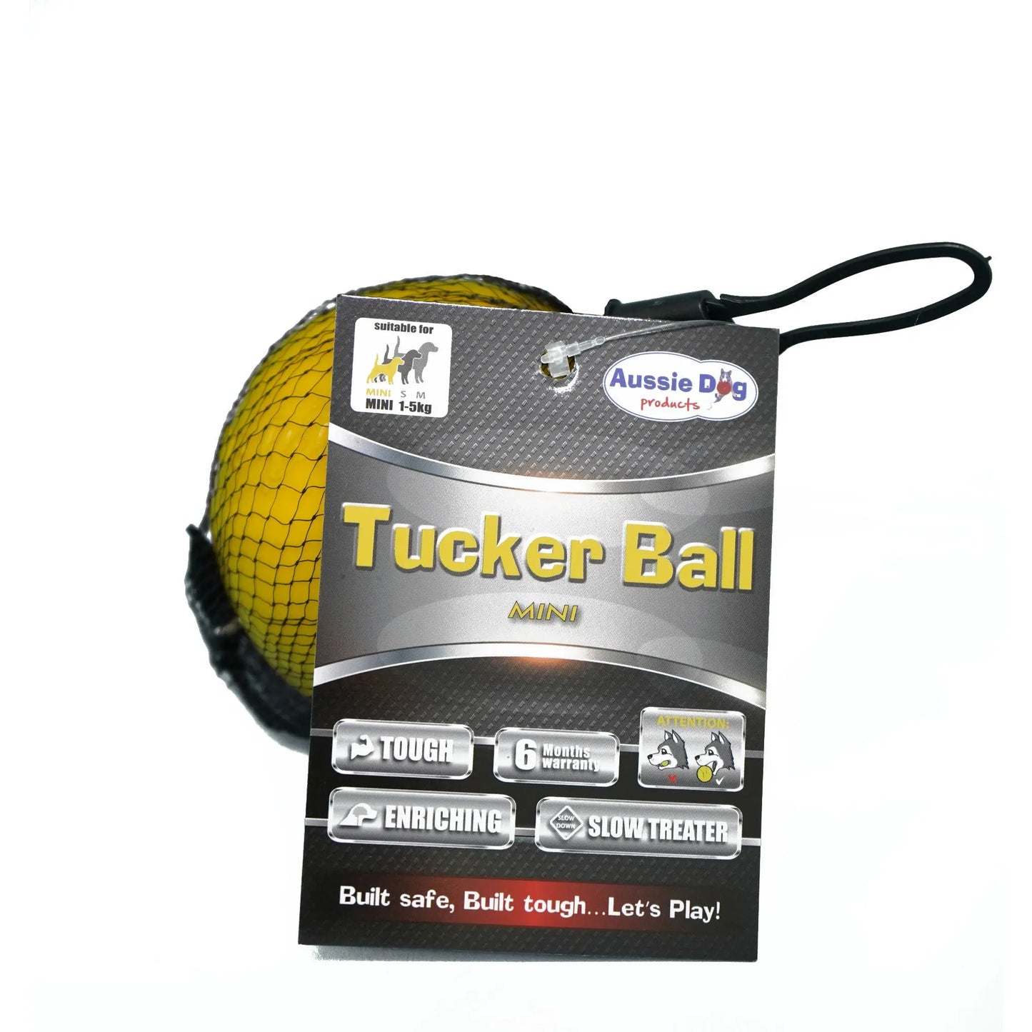 Aussie Dog Mini Tucker Ball: Durable, Treat Dispensing, Interactive Dog Toy