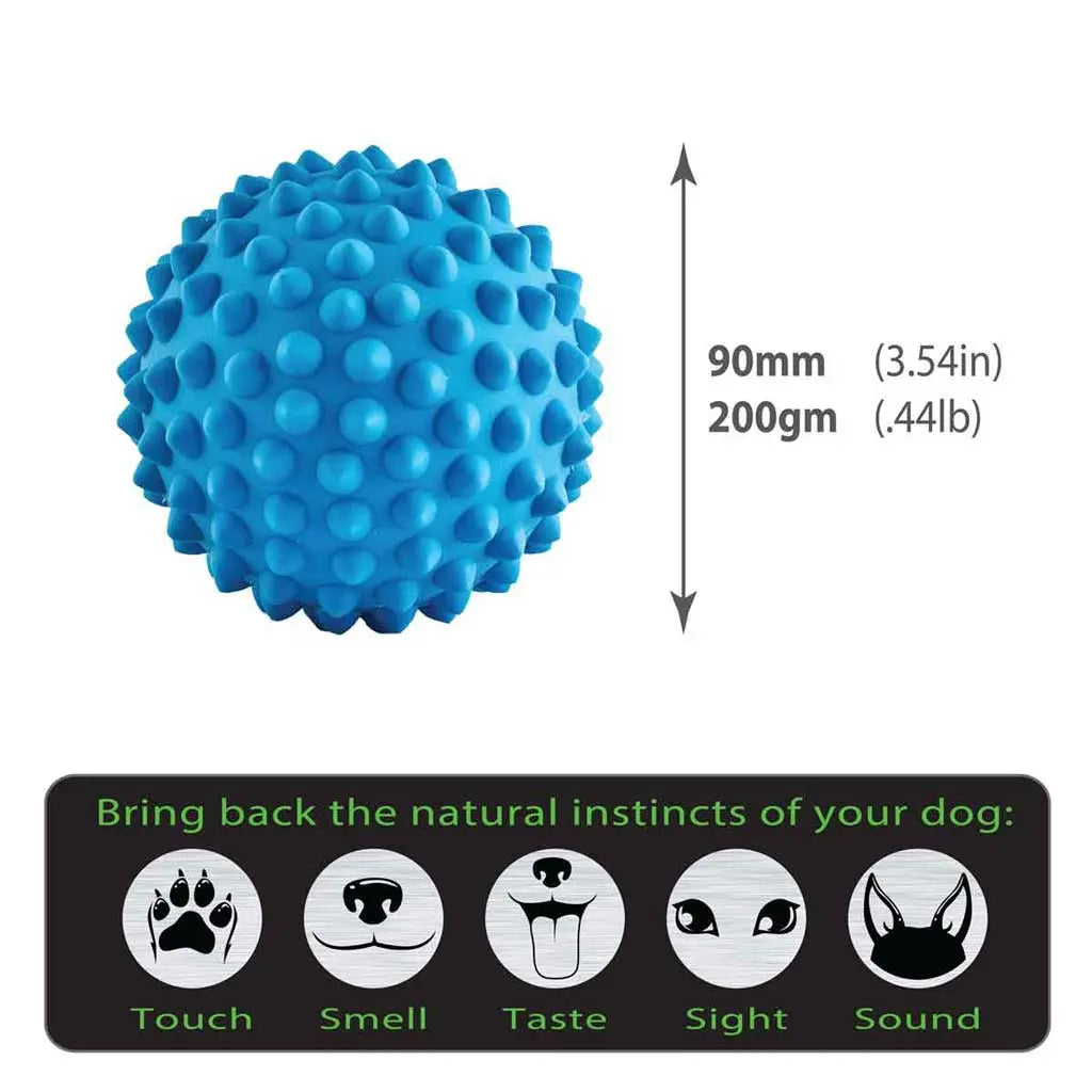 Aussie Dog Indestructible Blue Rubber Catch Ball for Active Dogs