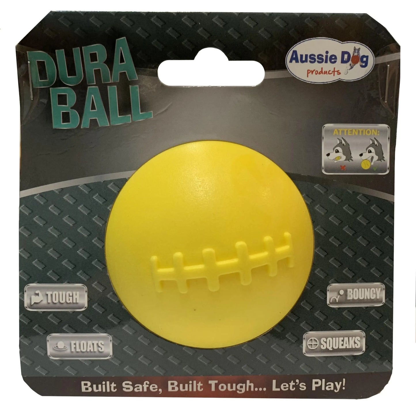 Indestructible Aussie Dog Dura Ball - Chew Proof, Lifetime Warranty, Fetch Toy