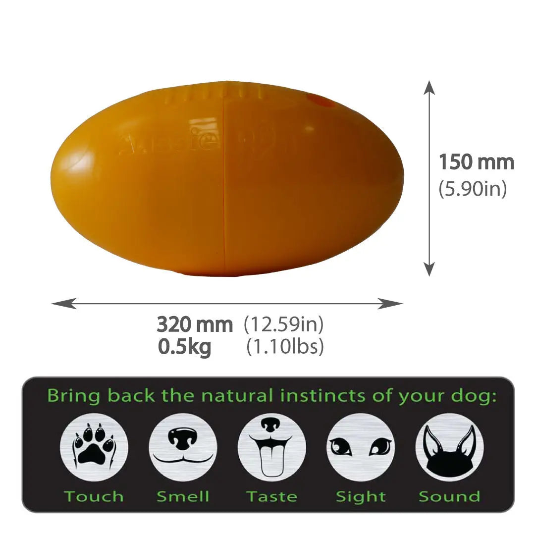 Large Aussie Dog Footy Feeder: Durable Enrichment Toy for Active Dogs