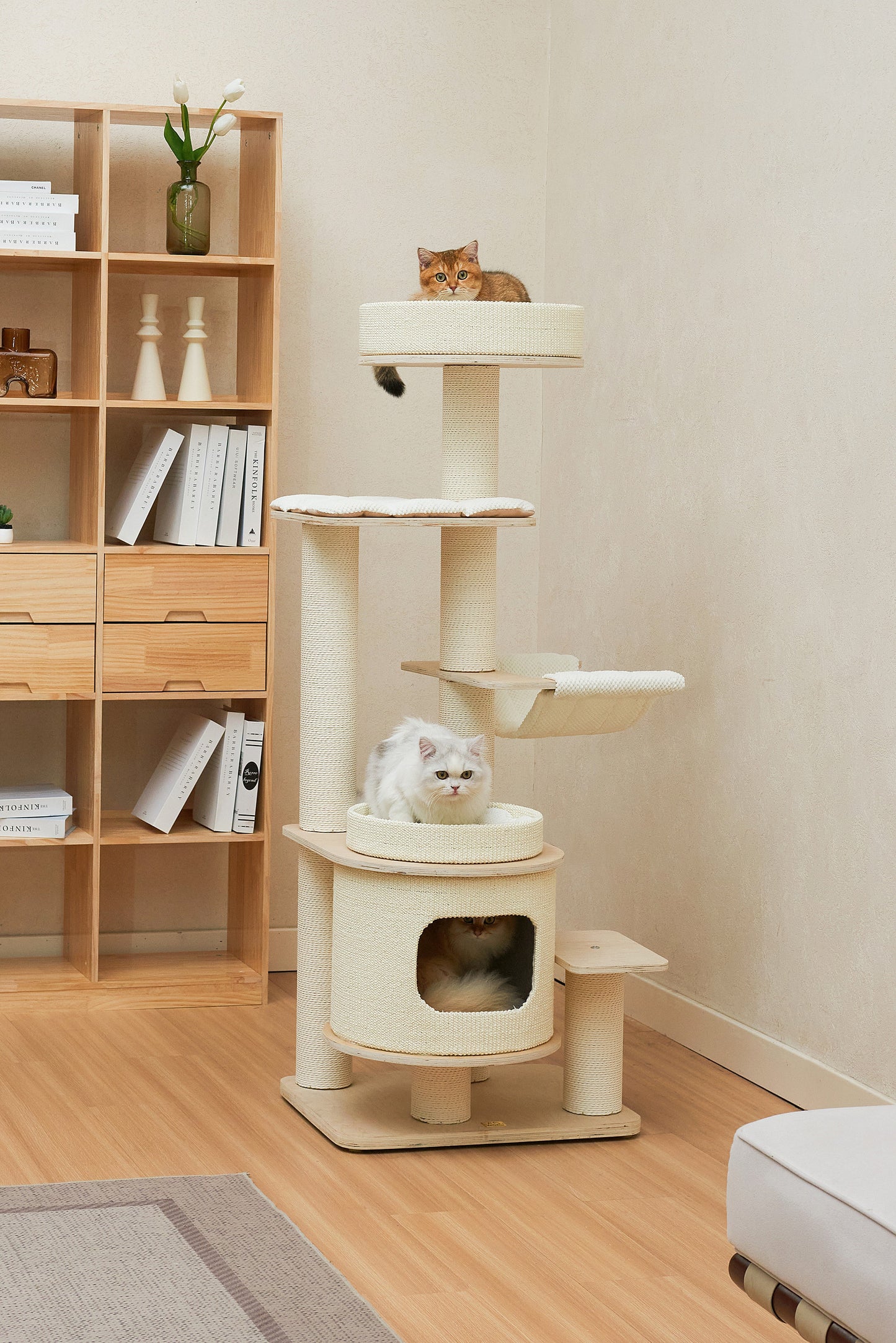 Michu Luna Multi-Layer Solid Wood Cat Nest Tree