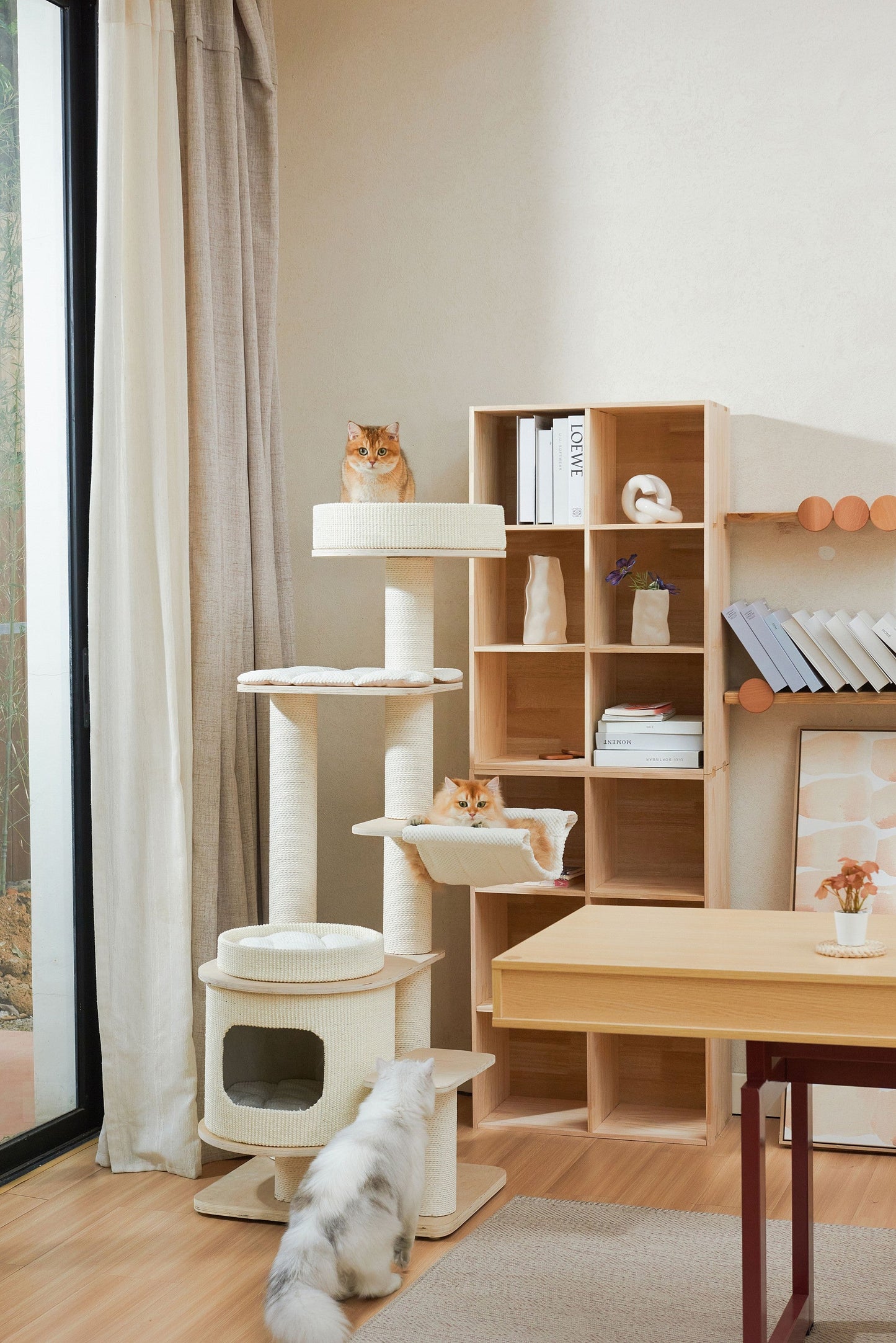 Michu Luna Multi-Layer Solid Wood Cat Nest Tree