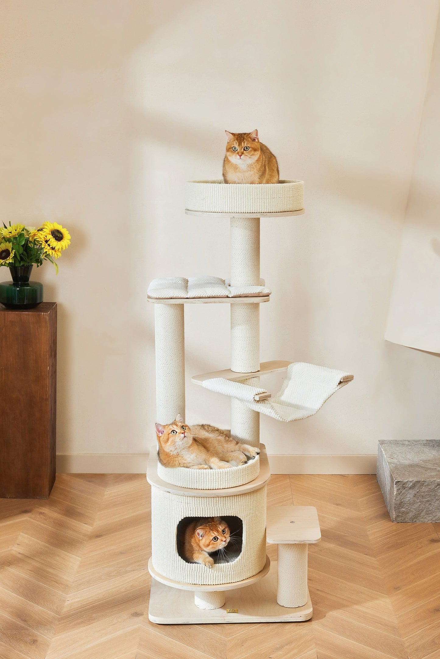 Michu Luna Multi-Layer Solid Wood Cat Nest Tree