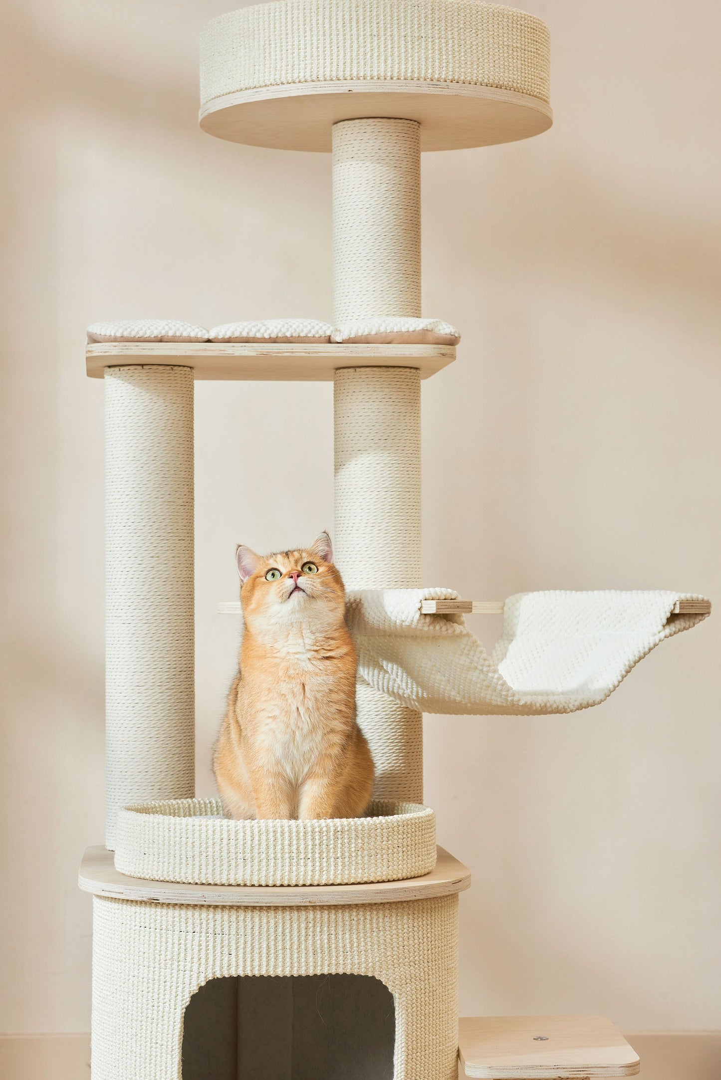 Michu Luna Multi-Layer Solid Wood Cat Nest Tree
