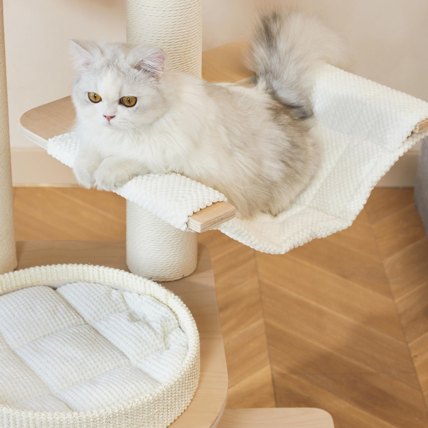 Michu Luna Multi-Layer Solid Wood Cat Nest Tree