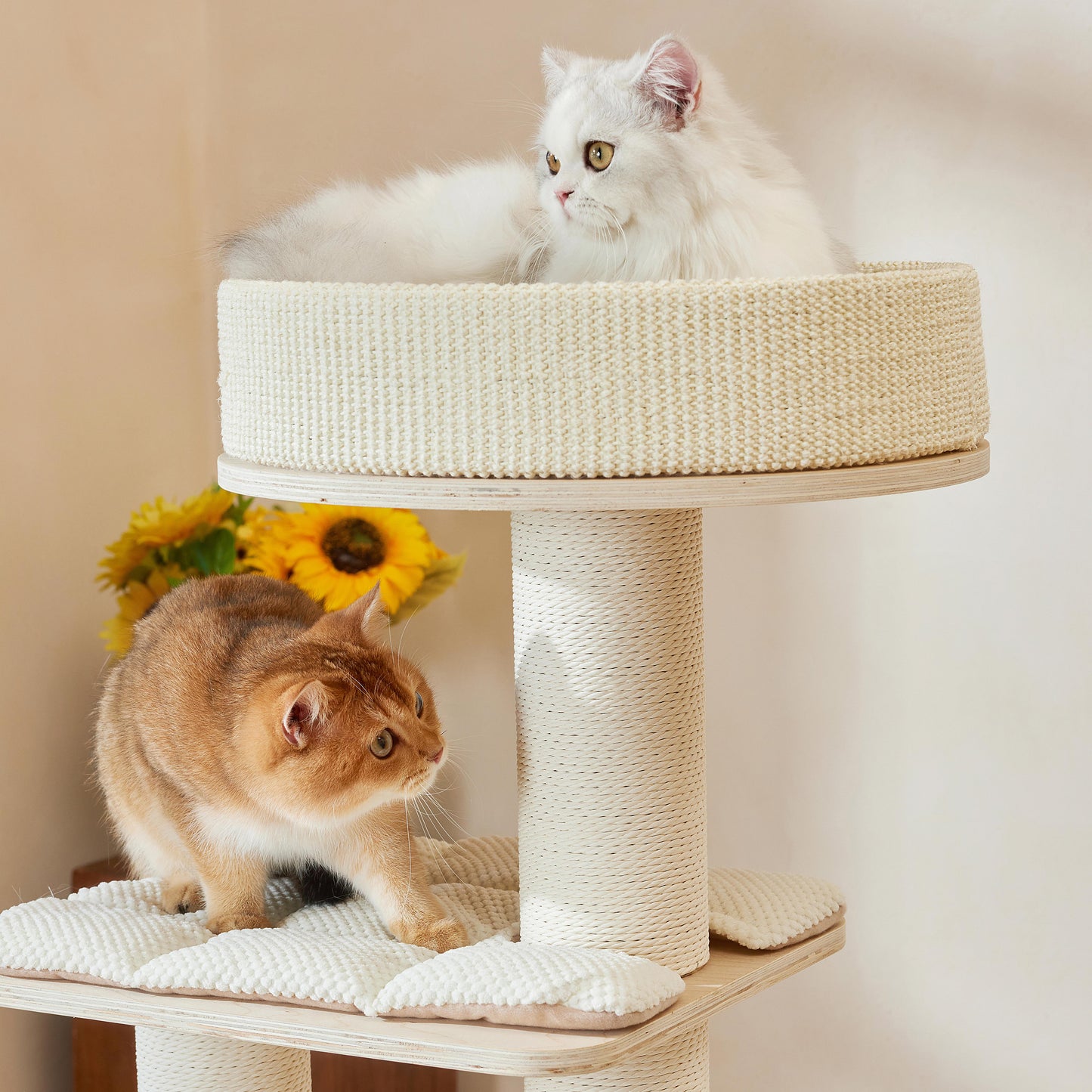 Michu Luna Multi-Layer Solid Wood Cat Nest Tree