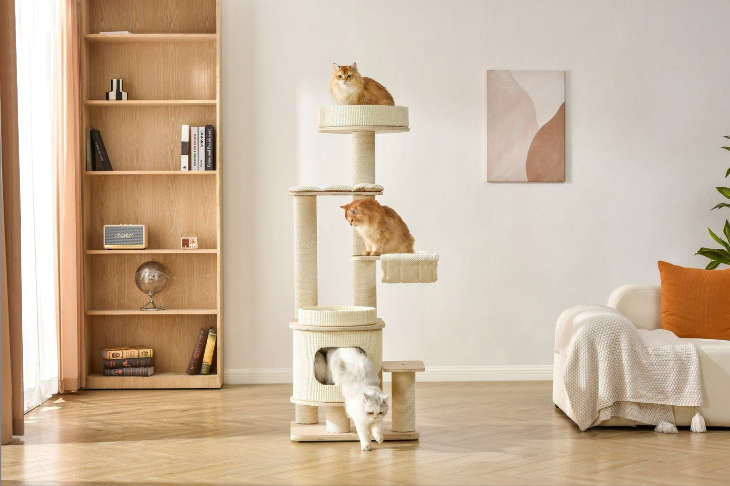 Michu Luna Multi-Layer Solid Wood Cat Nest Tree