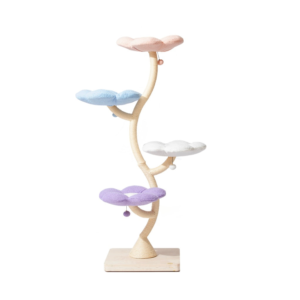 MICHU Fairy 4‑Tier Designer Flower Cat Tree – Deluxe