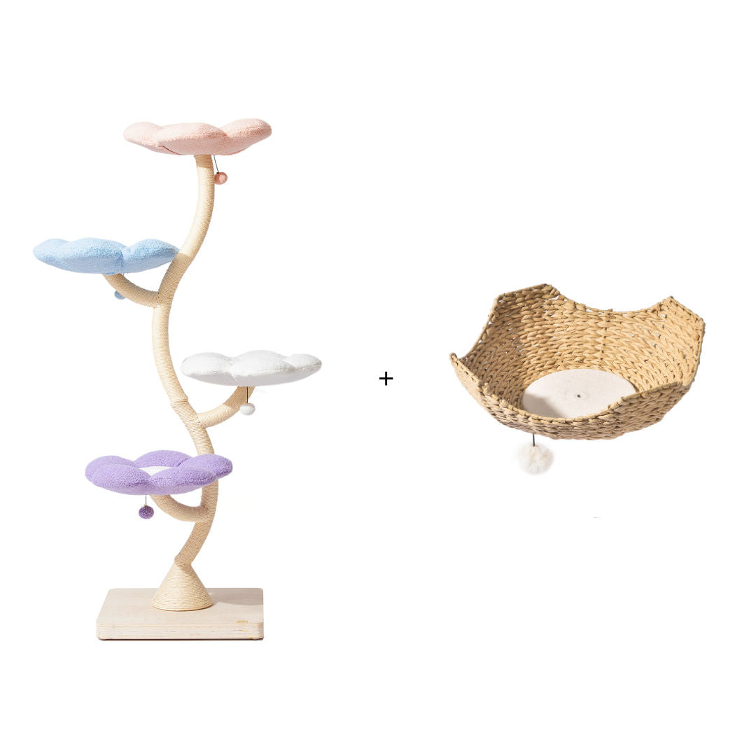 MICHU Fairy 4‑Tier Designer Flower Cat Tree – Deluxe
