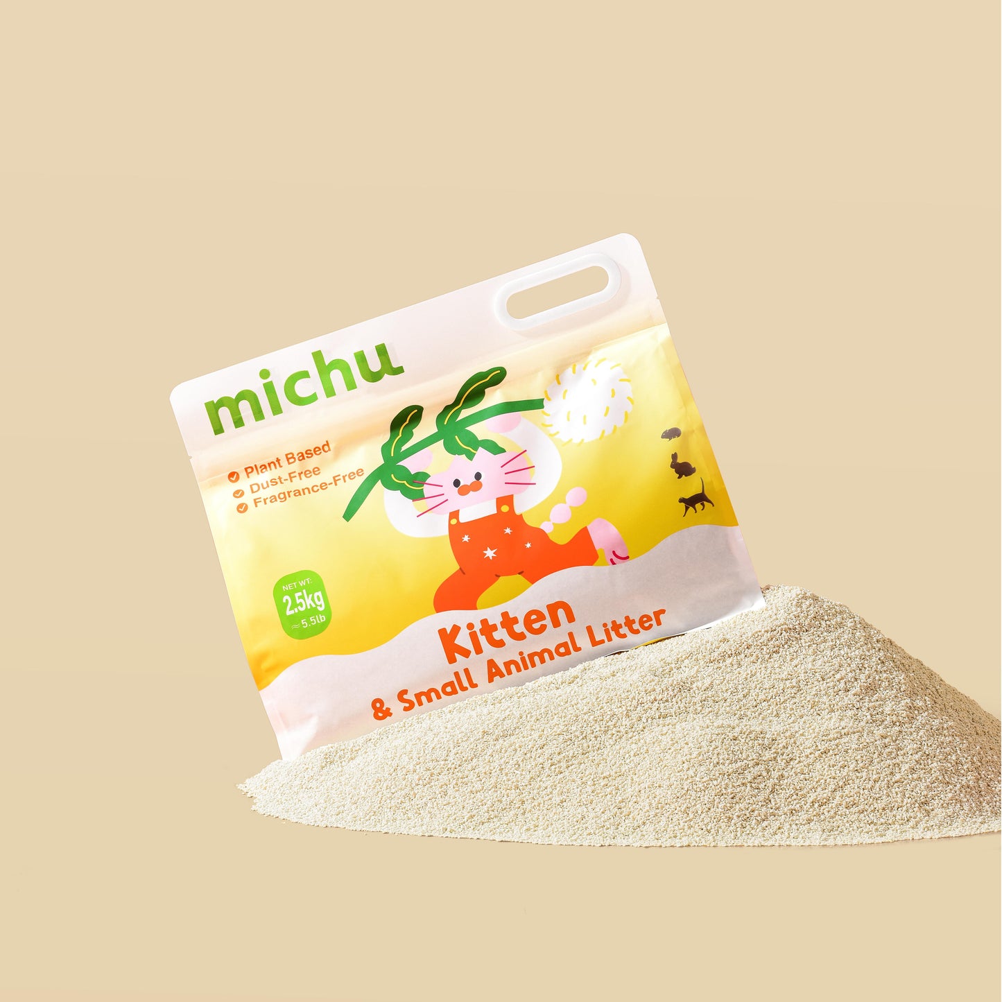 Michu Natural Tofu Cat Litter for Kittens – Low‑Dust, Flushable, 2.5kg
