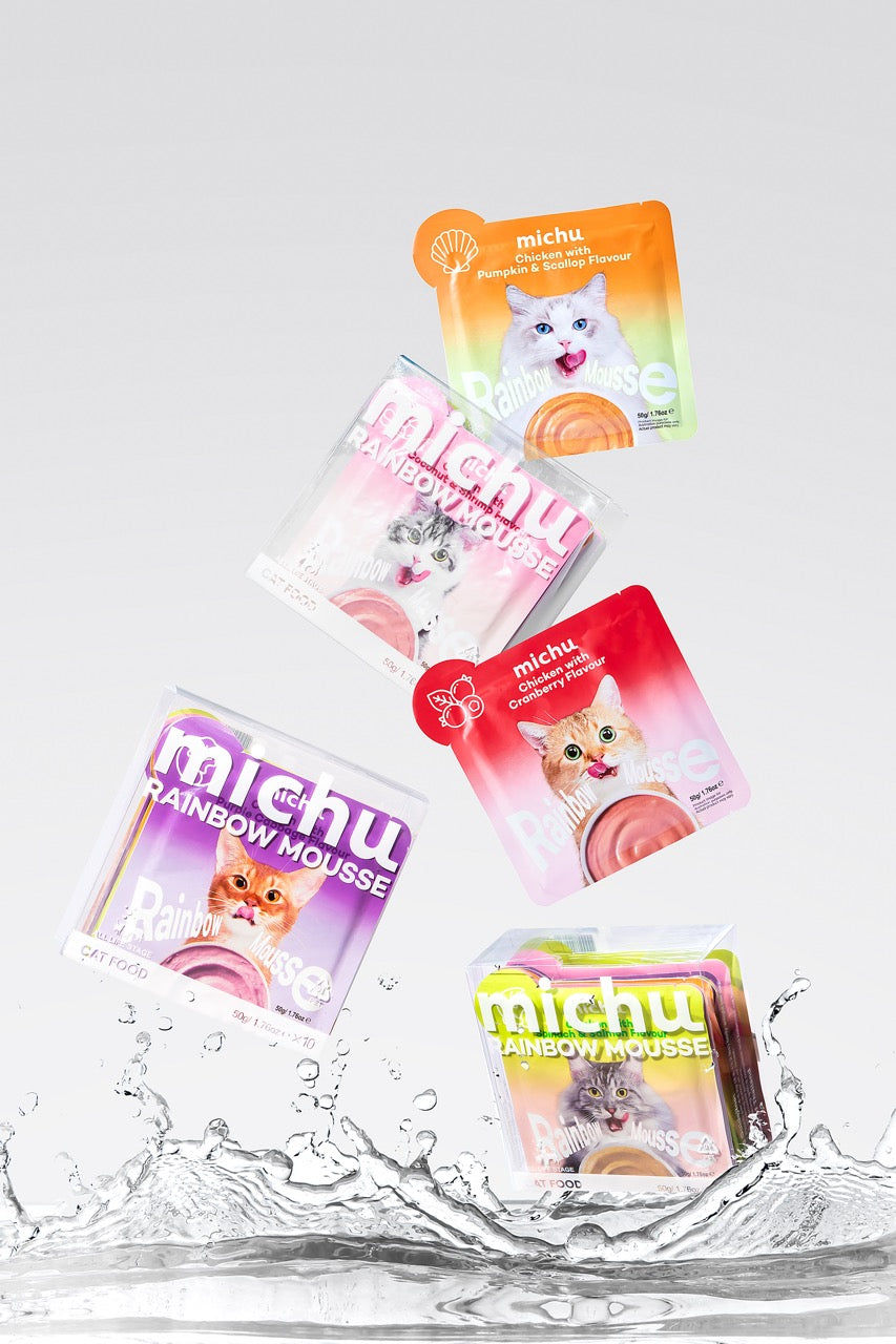 Michu Rainbow Mousse Wet Cat Food 5-Flavour Variety Pack