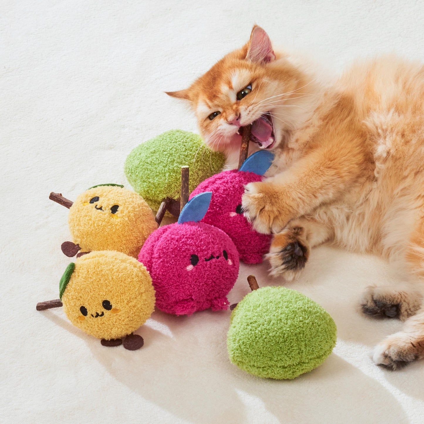 Michu Silver Vine Catnip Plush Toy Trio – Onion, Pear, Avocado