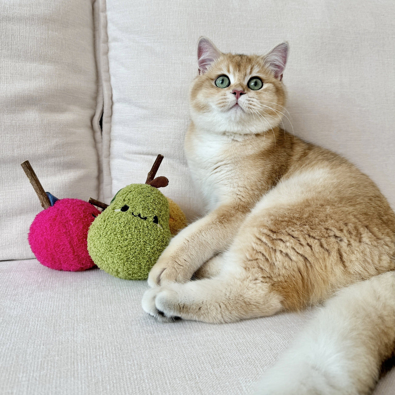 Michu Silver Vine Catnip Plush Toy Trio – Onion, Pear, Avocado