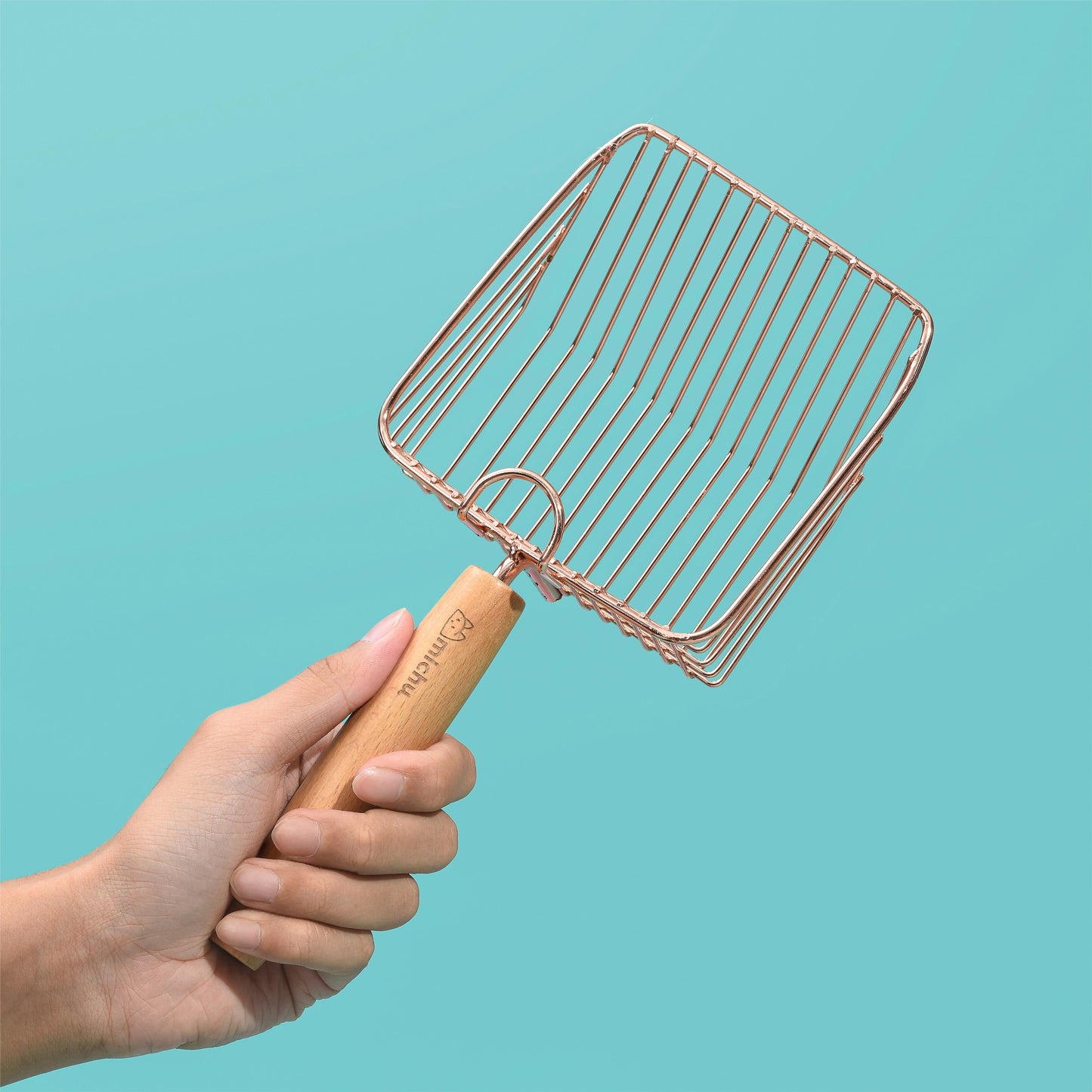 Rose Gold Michu Stainless Steel Cat Litter Scoop Ergonomic