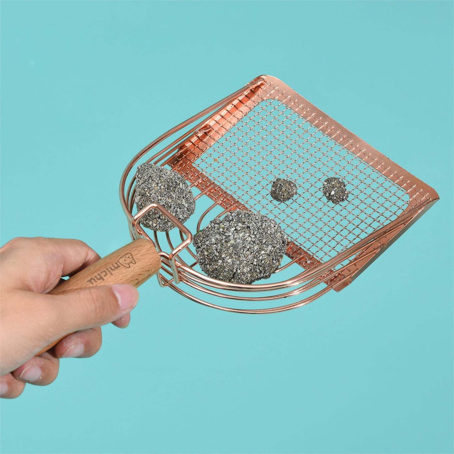 Rose Gold Michu Stainless Steel Cat Litter Scoop Ergonomic